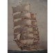 Navy painting : 4 masts square sailboat signed Pierre Forest