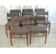 Set of 8 rosewood dining chairs, scandinavian style