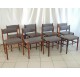 Set of 8 rosewood dining chairs, scandinavian style