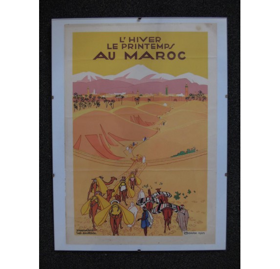 Art Deco poster by Derche: winter & spring in Morocco