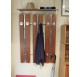 Scandinavian wall coat rack, teak and metal