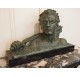 Art Deco bronze : Jean Mermoz bust by Ouline