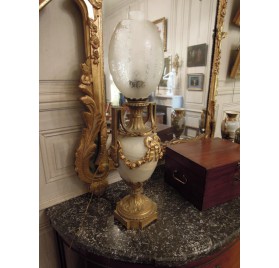 Lampe Napoléon III en onyx et bronze