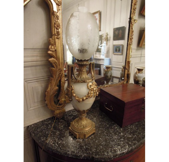 Lampe Napoléon III en onyx et bronze