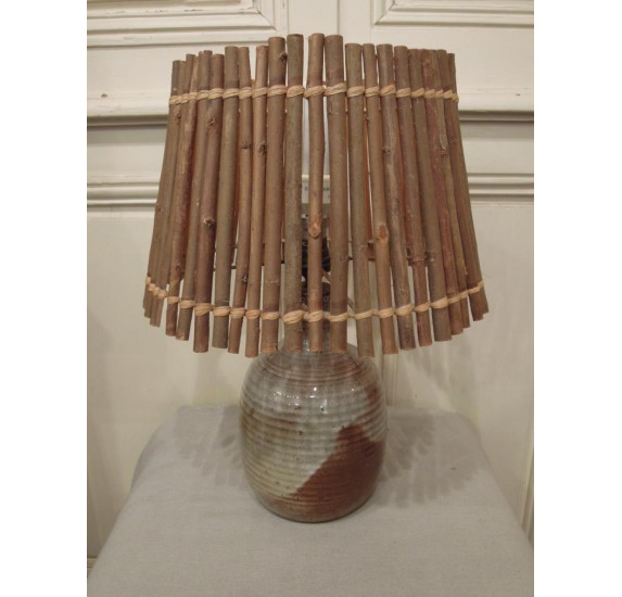 50s stoneware lamp by Drillon, Puisaye
