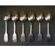 Solid silver cutlery set, 6 forks and 6 spoons by Hénin & Vivier