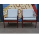 Pair of danish teak armchairs, designed by Grete Jalk