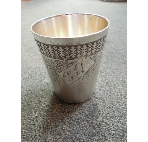 Solid silver timbal Hénin & Cie monogram G S