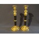 Pair of Empire gilded bronze candlesticks