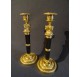 Pair of Empire gilded bronze candlesticks