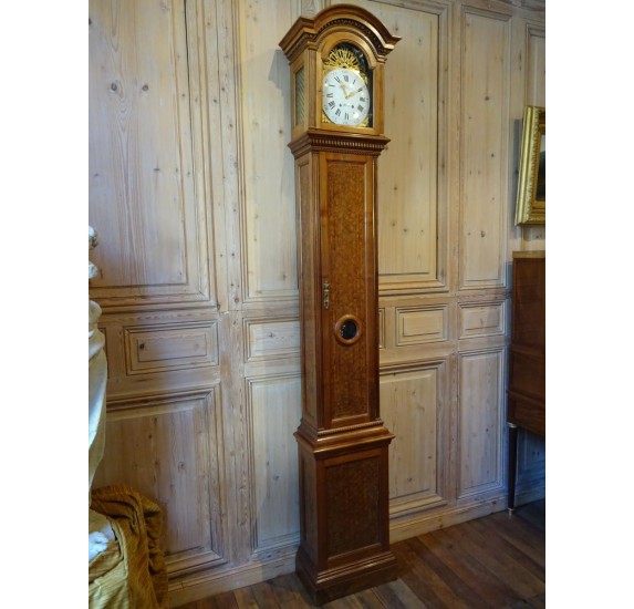 Horloge de parquet signée Robin d'époque Louis XVI