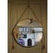 Art Deco mirror, aluminium frame, round shape