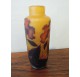 Vase Daum en verre double épais : amarantes crête de coq