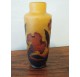 Vase Daum en verre double épais : amarantes crête de coq