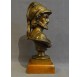 Bronze patiné représentant un buste d'homme en armure