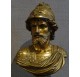 Patinated bronze representing a bust of a man in armor