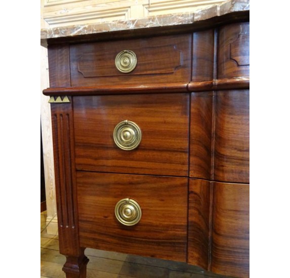 Louis XVI period chest of drawers in solid gonçalo by Deloose