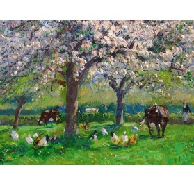 Apple blossoms in Normandy by Louis Edouard Garrido