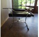 Sixties executive desk, chrome and glass top, by Dassas