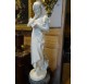 Tall white marble sculpture of Ezio Ceccarelli, young girl with the letter