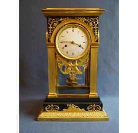 Gilt bronze portico clock, Empire period