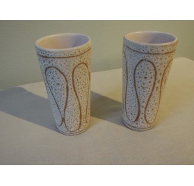 Pair of large ceramic goblets signed Jean Austruy