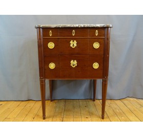 Small mahogany chest of drawers, Louis XVI period stamped by Fidelis Schey