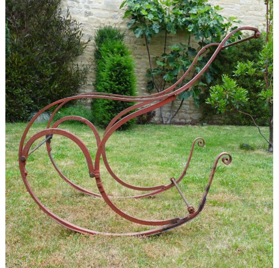 Rocking chair in wrought iron, late 19th century