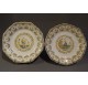 Pair of Moustiers earthenware medallion plates