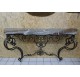 Louis XV style lacquered and gilded wrought iron console table