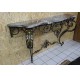 Louis XV style lacquered and gilded wrought iron console table