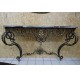 Louis XV style lacquered and gilded wrought iron console table