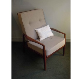 Scanadinavian style highback teak armchairs