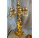 Chiseled and gilded bronze fireplace clock set