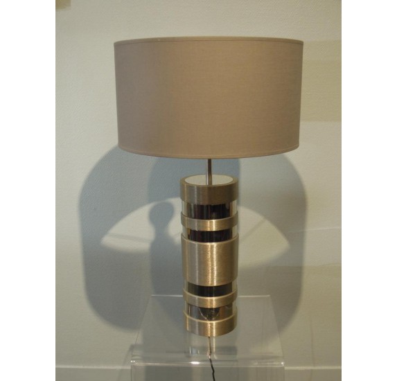 70s lamp in brushed and polished aluminum