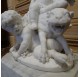 Sculpture en marbre blanc : Bacchus enfant, deux faunes et une panthère