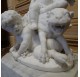 White marble sculpture: Child Bacchus, two fauns and a panther