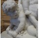 Sculpture en marbre blanc : Bacchus enfant, deux faunes et une panthère