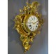 Louis XV wall clock in gilded bronze by Herbault in Paris