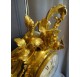 Louis XV wall clock in gilded bronze by Herbault in Paris