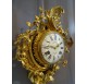 Louis XV wall clock in gilded bronze by Herbault in Paris