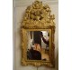 18th century carved and gilded wooden pediment mirror