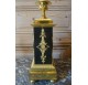 Empire period clock in gilded and patinated bronze by Mesnil