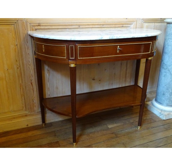 Louis XVI half-moon console in mahogany