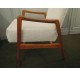 Scandinavian beech armchair with high back "wingback" type