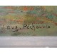 Oil on canvas : horse race in Auteuil by Eugene Pechaubes 