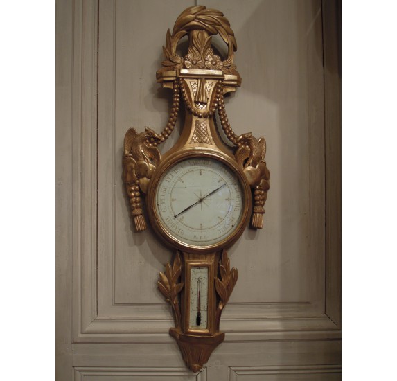 Gilt wood barometer, 18th century