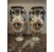 Pair of Gien faience vases polychrome