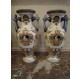 Paire de vases en faïence de Gien à décor polychrome