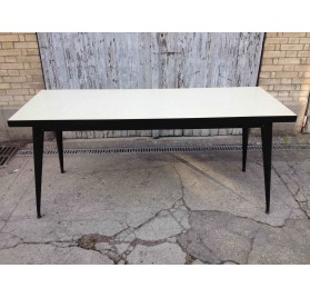 Vintage Tolix large refectory table, Formica top